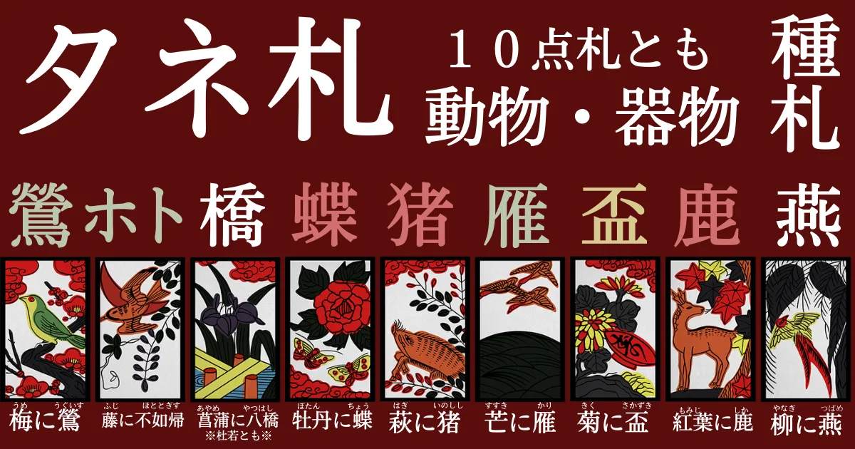 花札のタネ札一覧