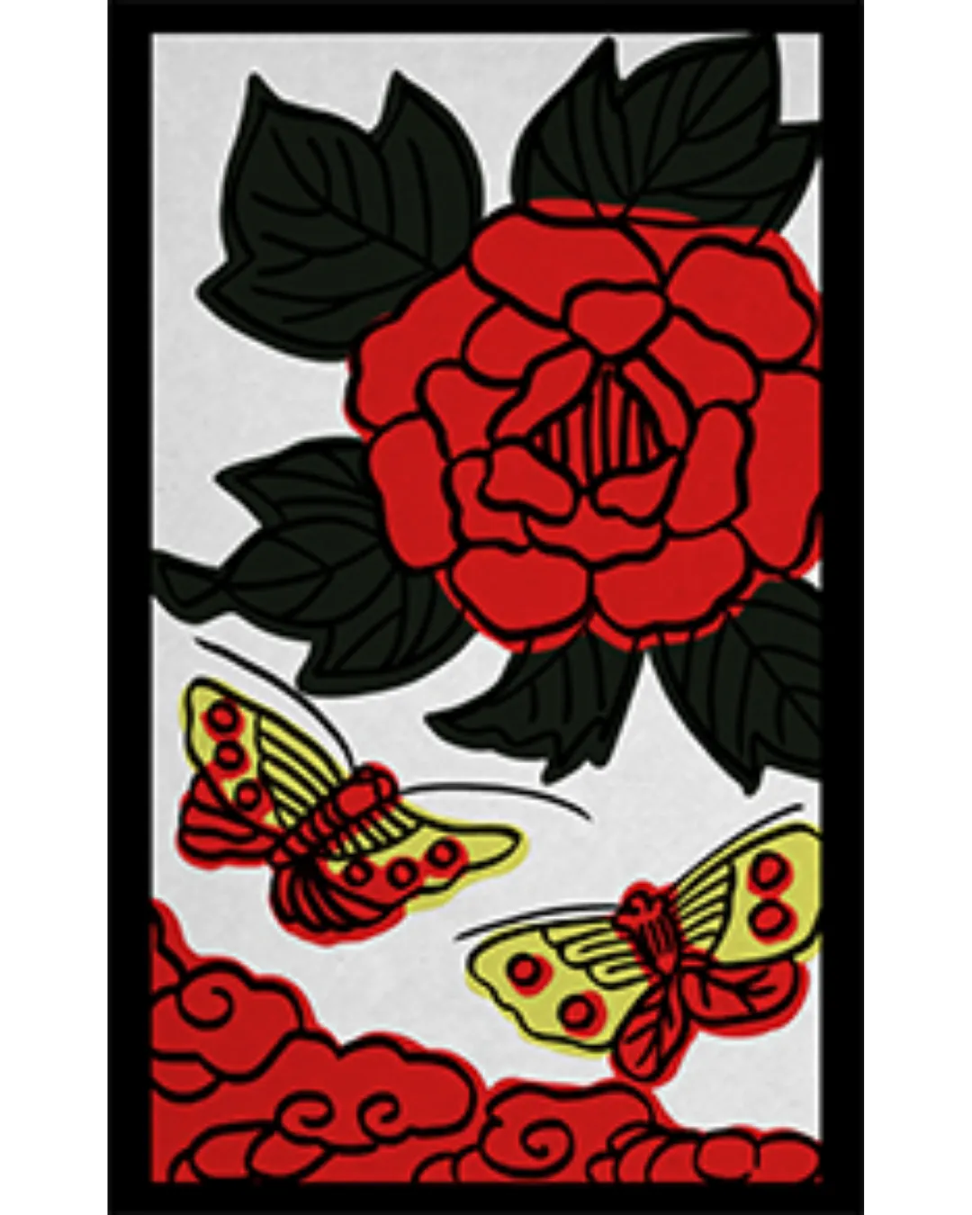 花札6月・牡丹に蝶