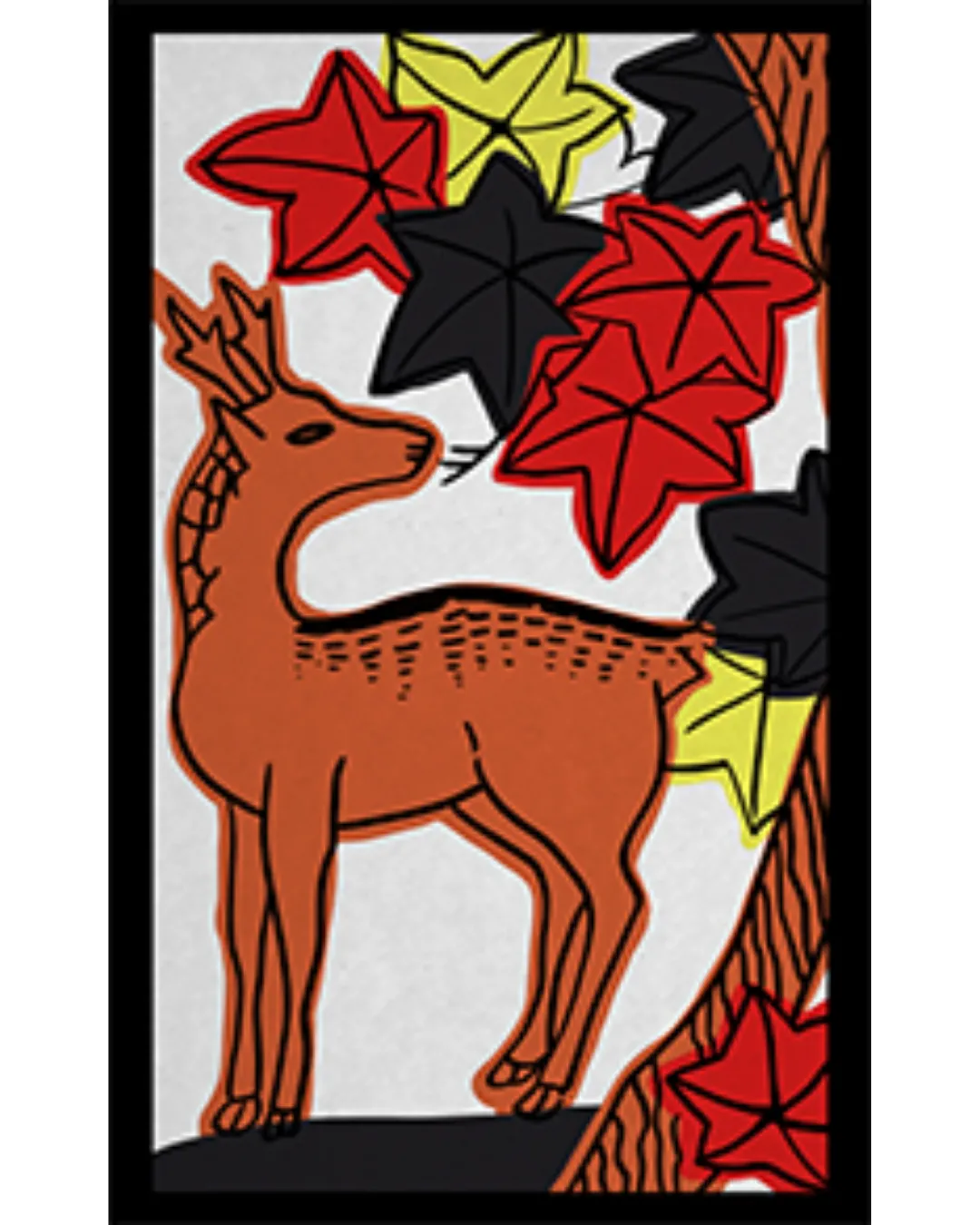 花札10月・紅葉に鹿